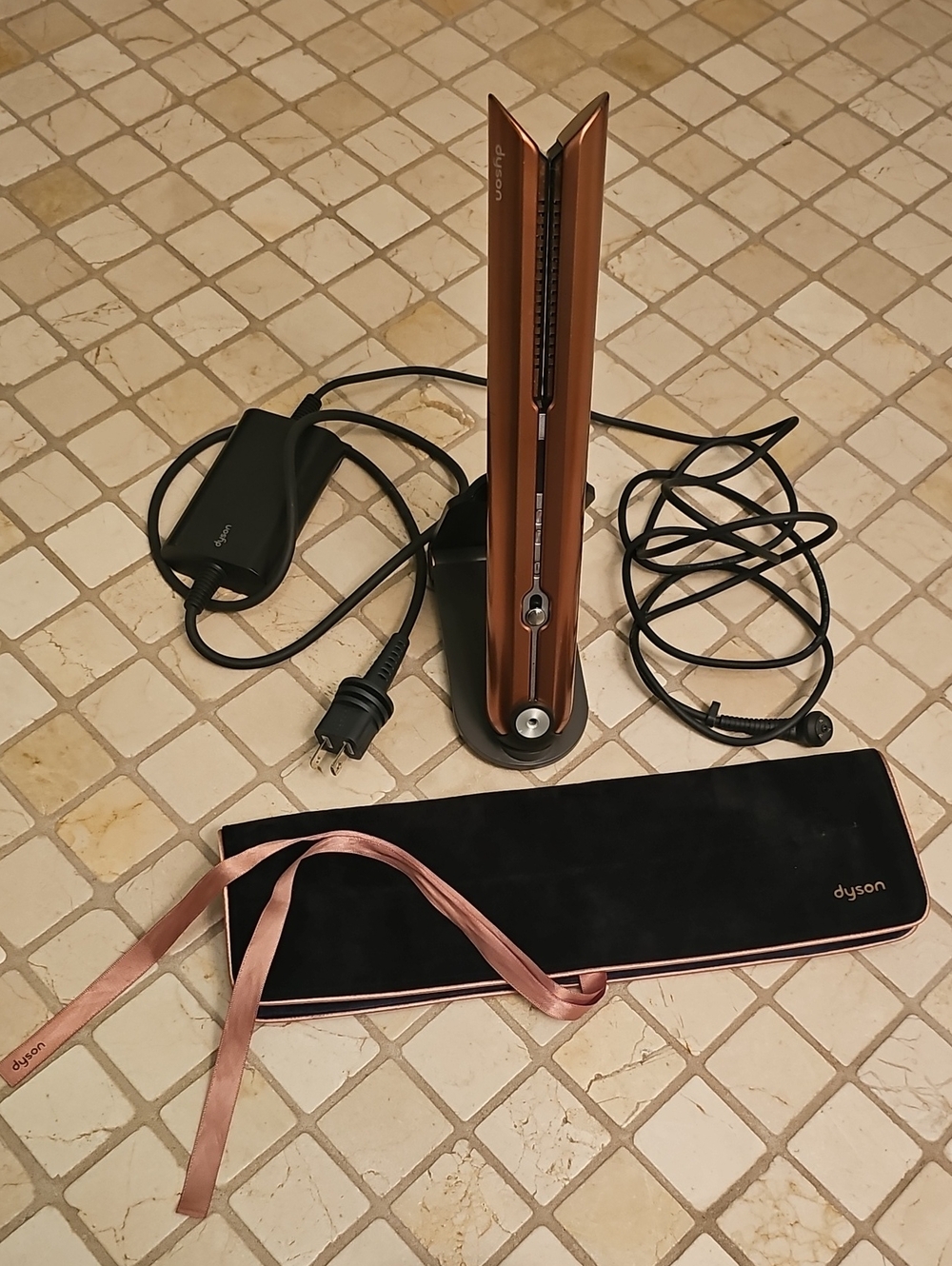Dyson Copper and Black Cordless Hair Straightener with Pouch